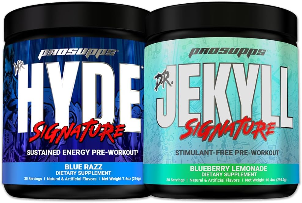 PROSUPPS Bay Hyde® Signature Blue Razz ve Dr. Jekyll® Signature Blueberry Lemonade Sche