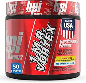 BPI Sports 1.M.R Vortex Pre Workout Toz – The High Stim Preworkout for Men & Women with Glycerol, Caffeine, Niacin, and Herbal Extracts – Energy, Focus & Endurance – Power Juice – 50 hizmet