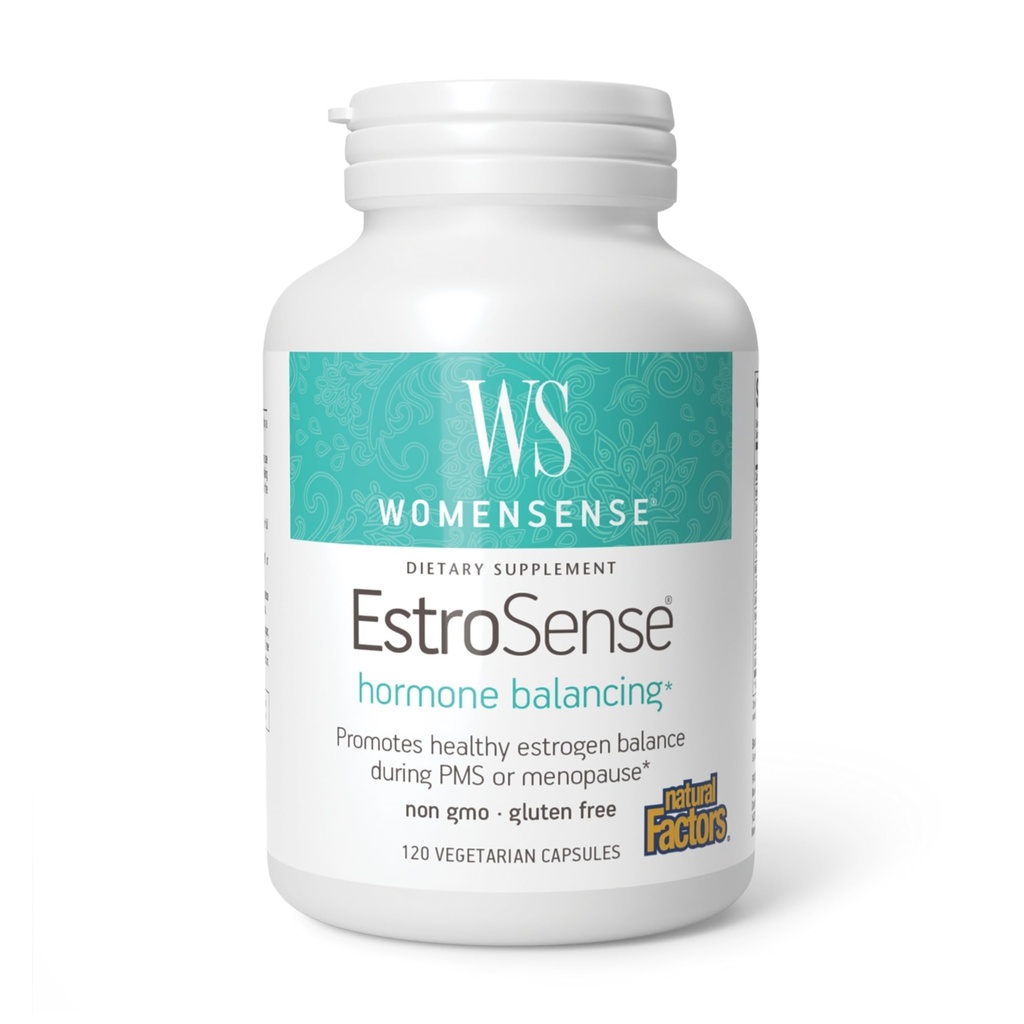 Doğal Faktörler Kadınları EstroSense - Daily Hormonal Balance Support Supplement - Sağlıklı Menstration & Menopause - Non-GMO Natural Supplement - 120 Vegetarian Capsules (60 Hizmet)