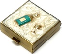9328 Square Small Pill Box Organizer Cream White Brass Kadın Seyahat Pill Case Purse Pocket Konteyner Günlük Portatif Tıp Vitamini Kutu İlaçları Tamam Mini Depolama