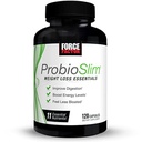 FORCE FACTOR ProbioSlim Απαραίτητη απώλεια βάρους Πλήρης ημερήσια Digestive Υγεία και απώλεια βάρους Probiotic συμπλήρωμα για γυναίκες και άνδρες με ηλεκτρολύτες και πράσινο εκχύλισμα τσαγιού, 120 κάψουλες