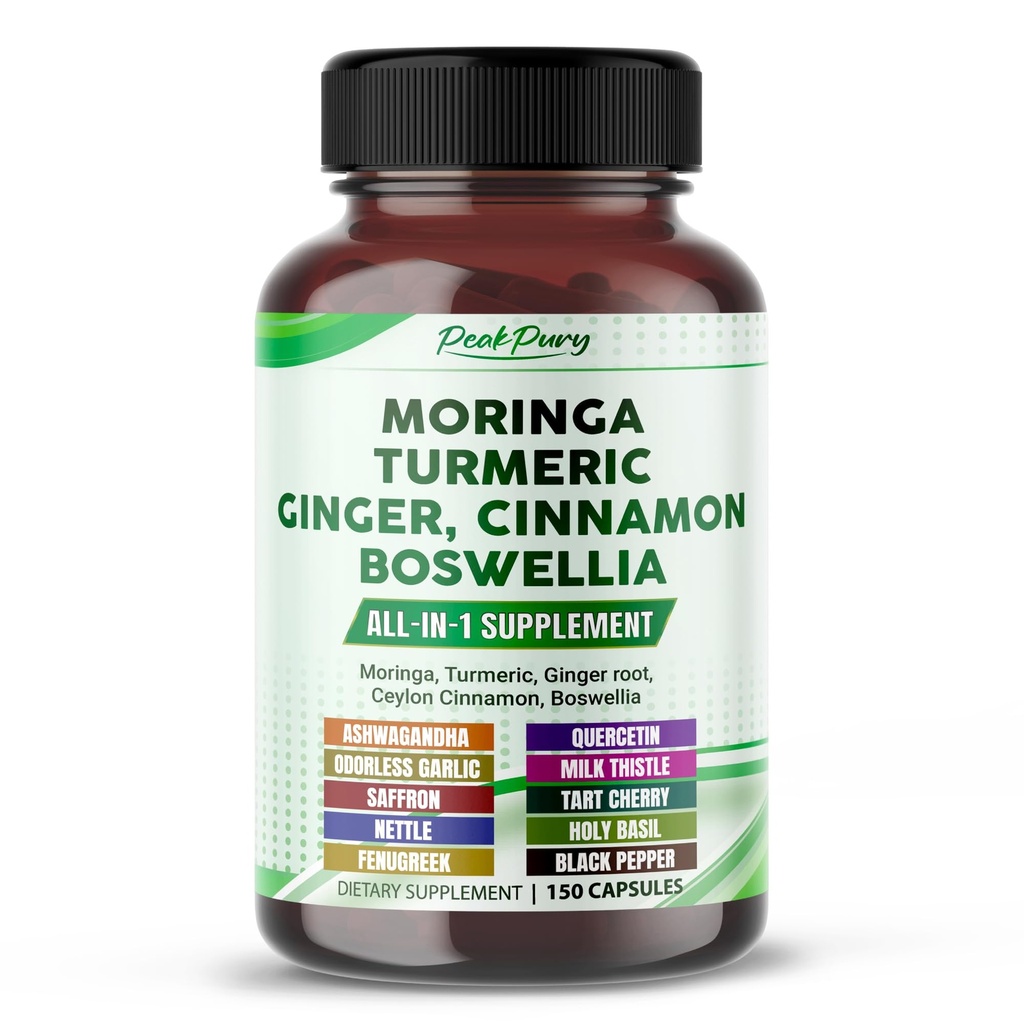 Moringa, Turmeric, Ginger Root, Ceylon Cinnamon, Boswellia - ABD'de Made in USA