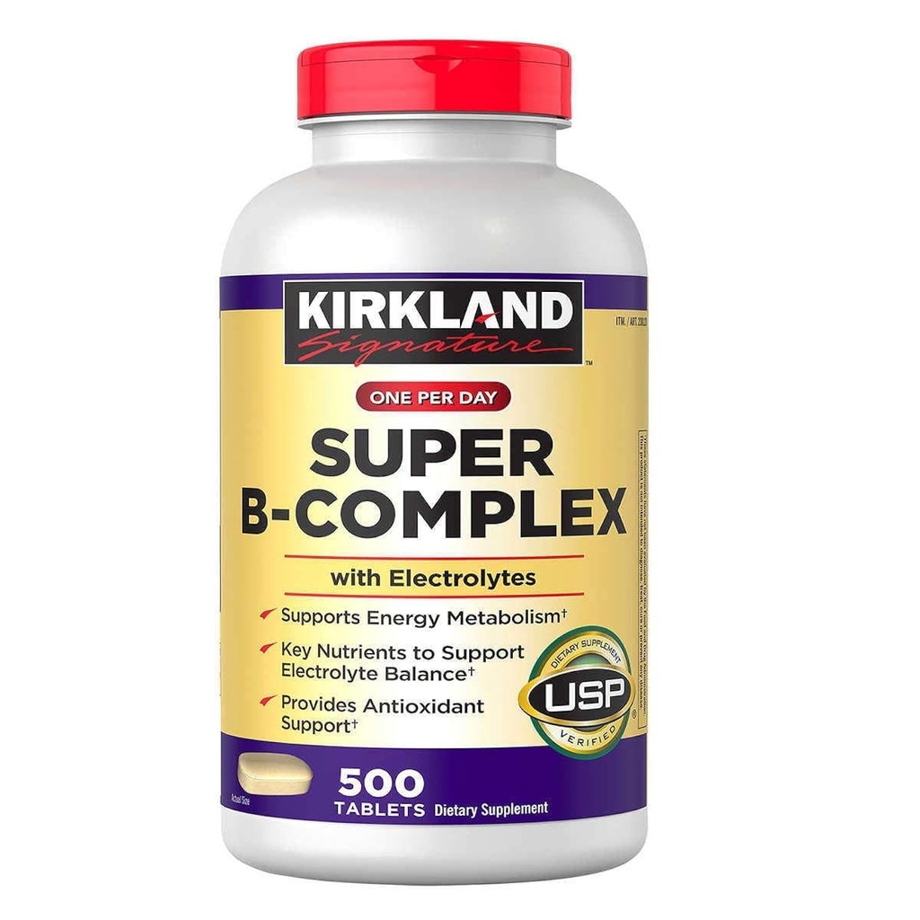 Kirkland, Super B-Complex (2-Pack) ile Electrolytes (2 x 500 Tablet)