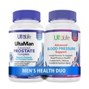 ULTALIFE Ανδρική Υγεία Duo - 2 μπουκάλια - ένα Prostate υποστήριξης Complex με πριονισμένο Palmetto & Beta Σιτοστερόλη & ένα υψηλό συμπλήρωμα πίεσης αίματος με σκόρδο & Hawthorn κάψουλες ταχείας δράσης για τους άνδρες