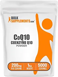 BulkSupplements.com Coenzyme Q10 Toz - Coenzyme Q10 200 mg Supplement, Beslenme Supplement - Gluten Free, 200 mg per Service, 1kg (2.2 lbs) (Pack of 1)