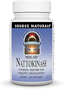 Source Naturals NSK-SD Nattokinase, Systemic Enzyme for Health Circulation*, 50 mg - 60 Softgels