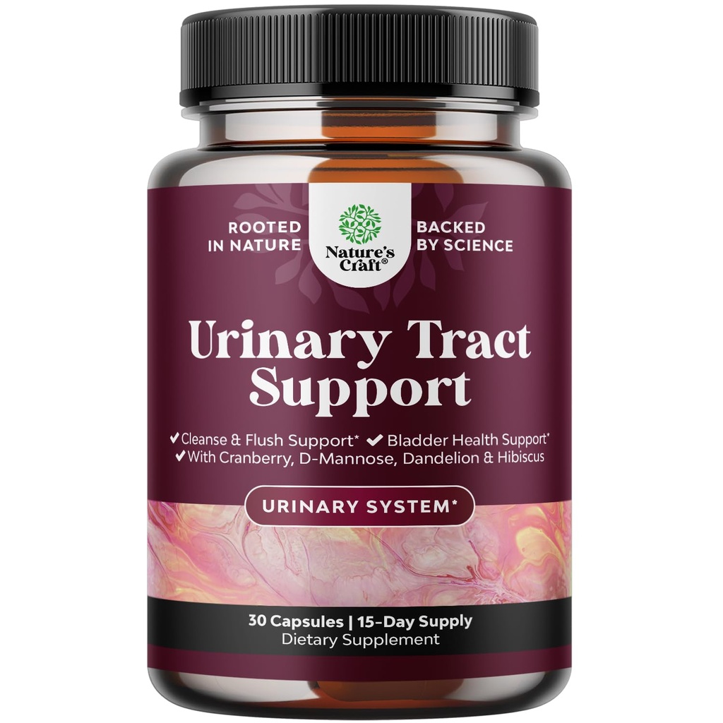 Urinary Tract Health için D Mannose Capsules - Yüksek Potency D-Mannose with Cranberry Juice Toz & Dandelion for Urinary Tract Health for Women Fast Acting Super Tempd Cranberry - 30 Capsules