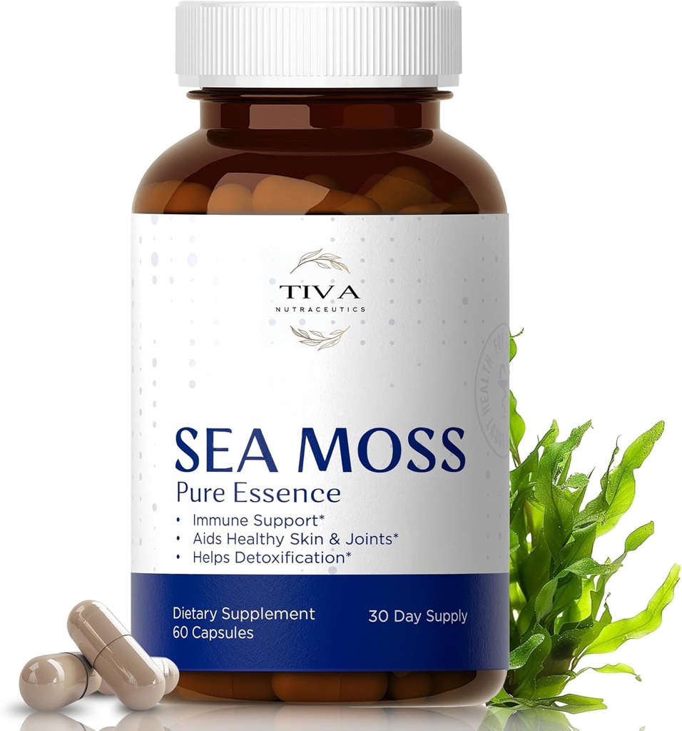 Irish Sea Moss Capses with Bladderwrack, Burdock Root & BioPerine – Υποστήριξη για την ανοσοποιητική λειτουργία, την ενέργεια, την πέψη & το θυρεοειδές – Wildcraft, Lab-Tested – 60 Vegan Κάψουλες