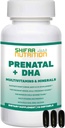 SHIFAA DHA ve Folic Asit ile Halal Prenatal Vitaminler | Yüksek Potency 90 Softgels, Keto-Friendly | Vitamin C 120 mg, DHA 250 mg, Folic Acid 800 mg, EPA 90 mg, Biotin & Iodine