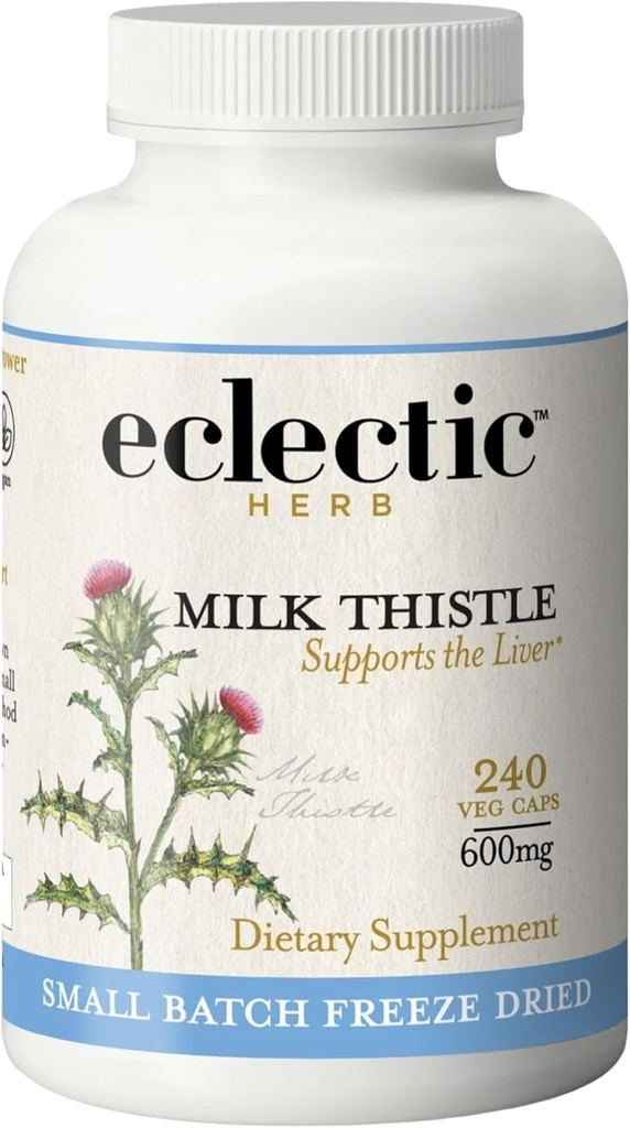 Eclectic Herb - Premium Freeze Milk Butle Capsules | Diyeter Supplement | Liver Support, Detox, Cleanse + Keep | Natural, Non-GMO, Vegan (240 CT | 600 mg)