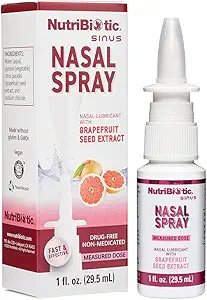NutriBiotic Nasal Mix 1 Fl Oz | Nasal Lubricant with Grapetre Tohum Ekstraksiyon & sodyum Chloride | Yardım Flush Irritants from Nasal Passages | Measured Dose Pump | Drug-Free & Non-Medicated