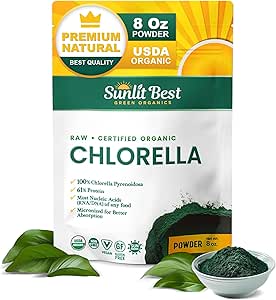 Sunlit Best USDA Organic Premium Chlorella Tablets 500 Tabs 