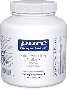 Saf Encapsulations Glucosamine Sulfate 1000 mg | Ortak Destek ve Hareketlilik için Tamam, Kartilage Health ve Connective Tissue* | 180 Capsules
