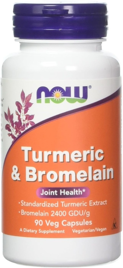Şimdi Gıdalar Turmeric & Bromelain, 90 Sebze Capsule (2 Pack)