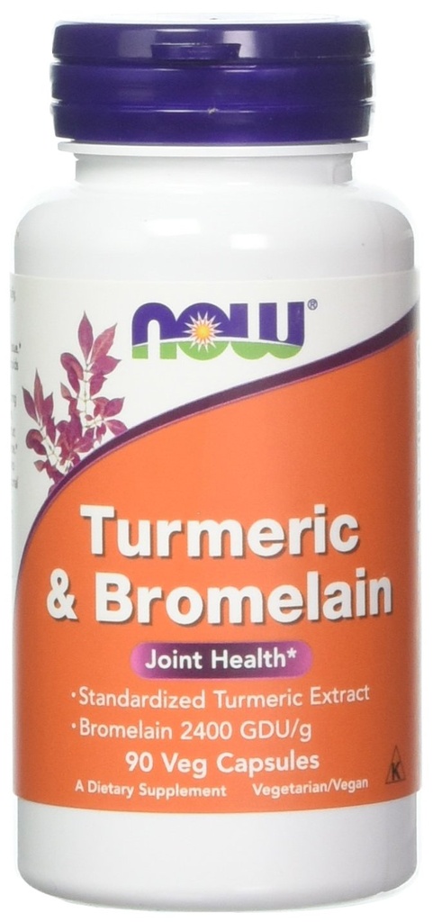 Şimdi Gıdalar Turmeric & Bromelain, 90 Sebze Capsule (2 Pack)