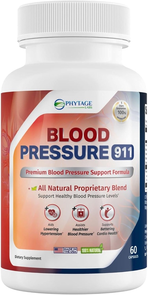 Kan basıncı 911 Premium Supplement - BP Support Pills. 60 Capsules