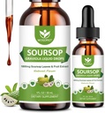 (2 Pack) Soursop Graviola Liquid Drops - 1800mg εκχύλισμα soursop - Υψηλή απορρόφηση Sour Sop Bitters Υγρό για την υποστήριξη & αναγέννηση κυττάρων, Ανοσοποιητική υποστήριξη, Αντιοξειδωτικό, Χαλάρωση, Χωρίς ζάχαρη - 1 Fl Oz