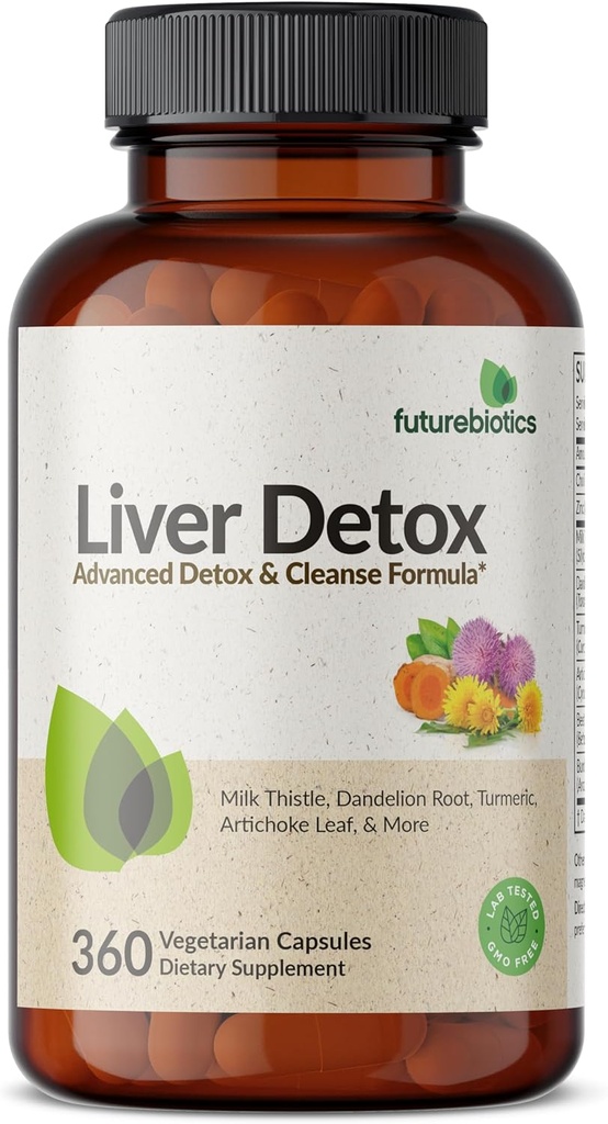 Μελλοντικά αντιβιοτικά Ήπαρ Detox Advanced Detox & Cleanse Formula υποστηρίζει υγιή λειτουργία του ήπατος με το γάλα Thittle, ρίζα δαντελίων, κουρκουμά Artichoke Leaf, & More, μη ΓΤΟ, 360 κάψουλες χορτοφάγων