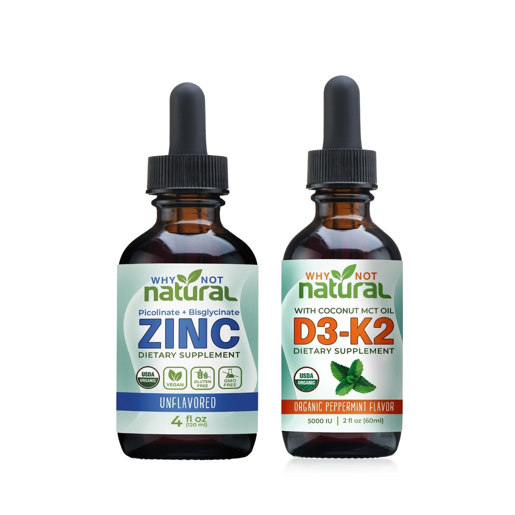 Organik Sıvı çinko ve Vitamin D3K2 Drops