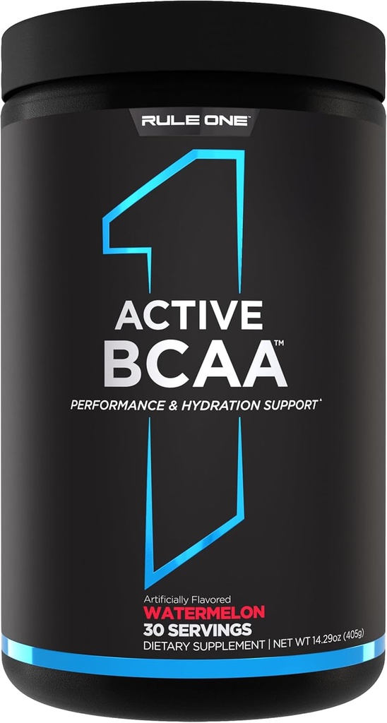 Kural 1 Active BCAA - Performans, Hydration, and Recovery Support with 5g BCAAs + Electrolytes, L-Glutamine ve Citrulline (30 hizmet, Watermelon)