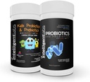 Akıllı Laboratuvarlar 2in-1 Çocuklar Probiyotikleri (6 Milyar CFU ile Sunfiber ve FOS) + Yetişkin Probiyotikler (50 Milyar CFU, 10 Strains), No Refrigeration Needed, 2 Ay Supply Per Şişe