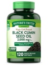 Nature's Truth Black Seed Oil Pills | 2000 mg | 120 Softgels | Virgin Cold Pressed Cumin | Non-GMO ve Gluten Free Supplement Supplement Supplement