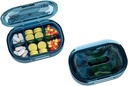 Küçük Pill Box, Moisture Kanıt Pill Case, Seyahat Pill Pocket Purse, Daily Portable Medicine Vitamin, Fish Oil, Supplement (Mavi)