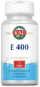KAL E-400 D-Alpha Tocopherol 400 IU Softgels, 90 Kont