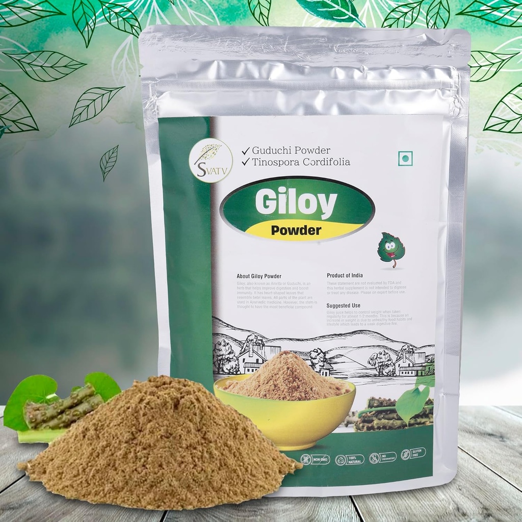 SVATV Giloy Toz | Guduchi | Tinospora kordonifolia Stem Toz | Immune Support Digestion| Detoxification - 227g, 8oz, 0,5 L