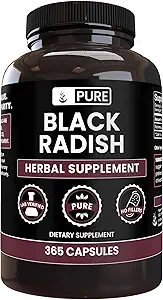 Pure Original Materialss Black Radish (365 Capsules) No Magnezyum Or Rice Fillers, Always Pure, Lab TY