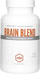 NBI Brain Assembly for Memory, Focus, Concentration, Cognitive Function for Men & Women | Caffeine-Free with ALCAR, Alfa Lipoic Acid, Huperzine A, Turmeric | Nootropic | 120ct Capsules