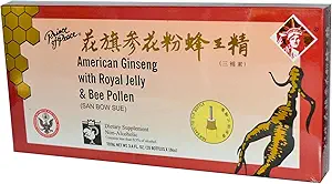 Πρίγκιπας της Ειρήνης Αμερικανός Ginseng με βασιλικό πολτό και Bee Pollen 100cc κόμης (10x 10cc)