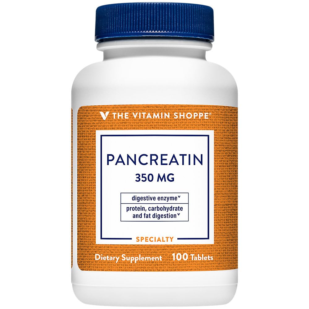 Shoppe Pancreatin 500MG, Natural Digestive Enzyme Supplement, Supports Digestion of Fats, protein, Carbohidrats (100 Tablet)