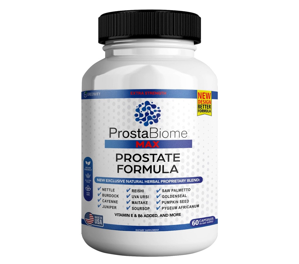 ProstaBiome Max Prostate υποστήριξη Formula, φυσικό βοτανικό μείγμα με πριονισμένο Palmetto, 60 κάψουλες, 30-Ημέρες προμήθεια (1)