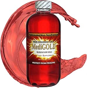 MediGOLD® True Colloidal Gold AuNP Beslenme Supplement - Clear Plastik Şişede 250 mL