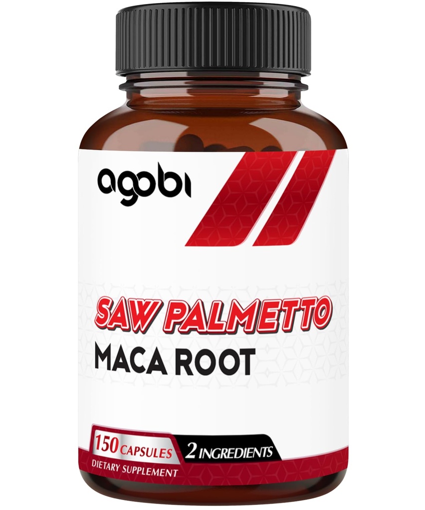 agobi Saw Palmetto συμπλήρωμα με Maca Root - High Extract Υποστήριξη για την υγεία των μαλλιών, ξεκούραστη διάθεση και την ενέργεια Υποστήριξη - 150 κάψουλες Veggie