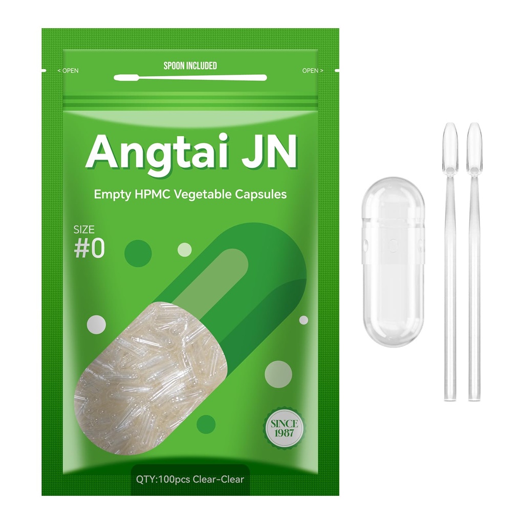 Boyut 0 Capsules Boş Vegan Bitki Temelli Clear (100 Count) Gluten Free, Non-GMO, Halal Sertifikalı Pill Caps, Vegetarian DIY Your Own Supplements