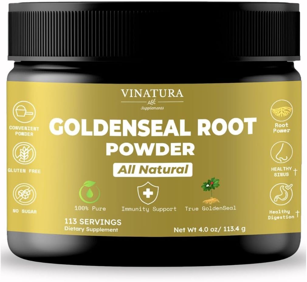 Goldenseal Root Toz - 4 oz, 113 Hizmetler *USA Made & Tested* Pure Natural Goldenseal Root Toz Supplement Supplement