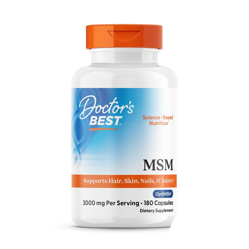 Doktorlar En İyi MSM, Saçları Destekler, Skin, Nails, & Commons, Non-GMO, Gluten Free, 3000 mg Per Servis, 180 Capsules