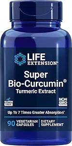 Life Extension Super Bio-Curcumin Turmeric Extract 400 mg, 90 Veg Caps - Vegetarian Capsules - Non-GMO - Highly Absorbable
