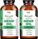 Saf Wellness Hemp Seed Oil Drops Peppermint Flavor for Improv Cognitive Function, Omega 3 6 9 Fatty Acids, Organic, Non-GMO, Vegan (Doğal Hemp, 2Pack)