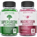 Supergreen & Magnezyum Gummies - Yardım Kass Recover, Delicious Supergreens with Spinach, Broccoli, Beetroot, Green Tea, & Acai for Immunity Support- 60 Gummies