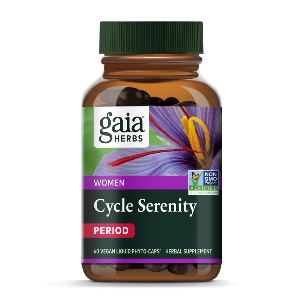 Gaia Herbs Lisans Serenity - Women's Hormonal Balance Supplement - Fenugreek, Saffron, Turmeric & Hawthorn - Gluten, Süt & Soy - 60 Vegan Capsules (60 Hizmet)