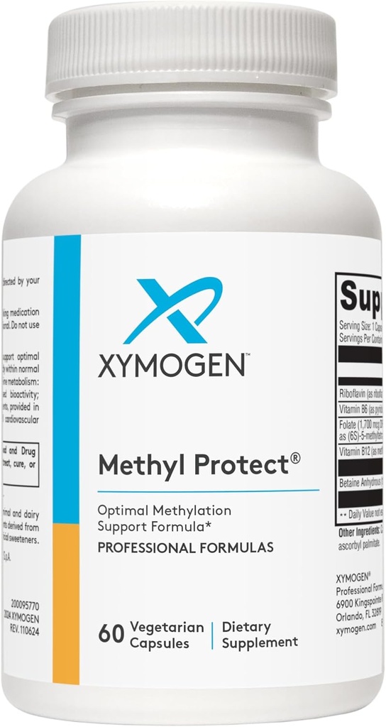 XYMOGEN Metil Koruma - Optimal Metasyon Formula Metil Folate, Vitamin B12 (Methylcobalamin b12), Riboflavin + B6 Vitaminleri - Bilişsel, Homocysteine + Kalp Sağlığı Supplements (60 Capsules)