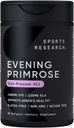 Sports Research Evening Primrose Supplement from Cold Pressed Oil - Women's Health & Skin Health - Gluten Free & Non-GMO GLA - High Potency 1300 mg, 30 Count