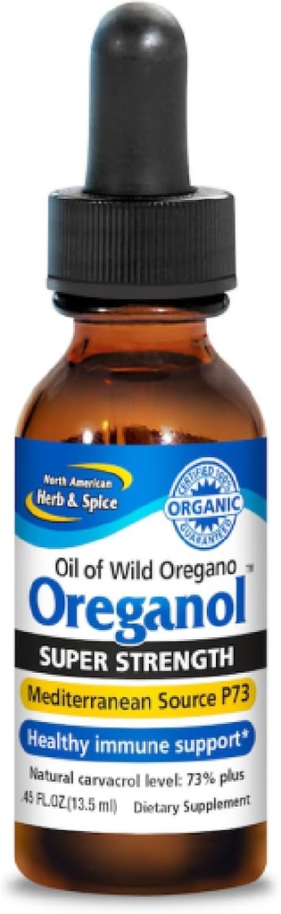 NORTH AMERICAN HERB & SPICE Super Strength Oreganol - 0.45 fl. oz. - Un processinged, Wild, Organic Oregano Oil - Mediterranean Source P73 - Non-GMO - 194 Hizmetler