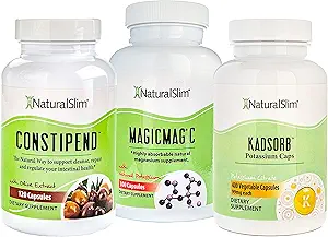 NaturalSlim Constipation Aid Bundle – Constipend, Magicmag C και Kadsorb Bundle - Better Digestive System and Intestinal Health, Πλούσιο σε Μαγνήσιο Κιτρικό και Κάλιο 