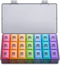 Sukuos Haftalık Pill Organizer 3 Times A Day, Büyük 7 Gün Pill Box Case, Haftalık Tıp Organize Kutusu Örneği, Portreasyonlar için Portatif Seyahat Konteyneri