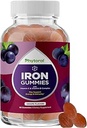 Natural Multivitamin Iron Gummies for Adults - Adult Gummy Vitamins with Iron and Energy Boost B Complex Vitamins - Gummy Supplement and Mental Clarity Focus Multivitamin
