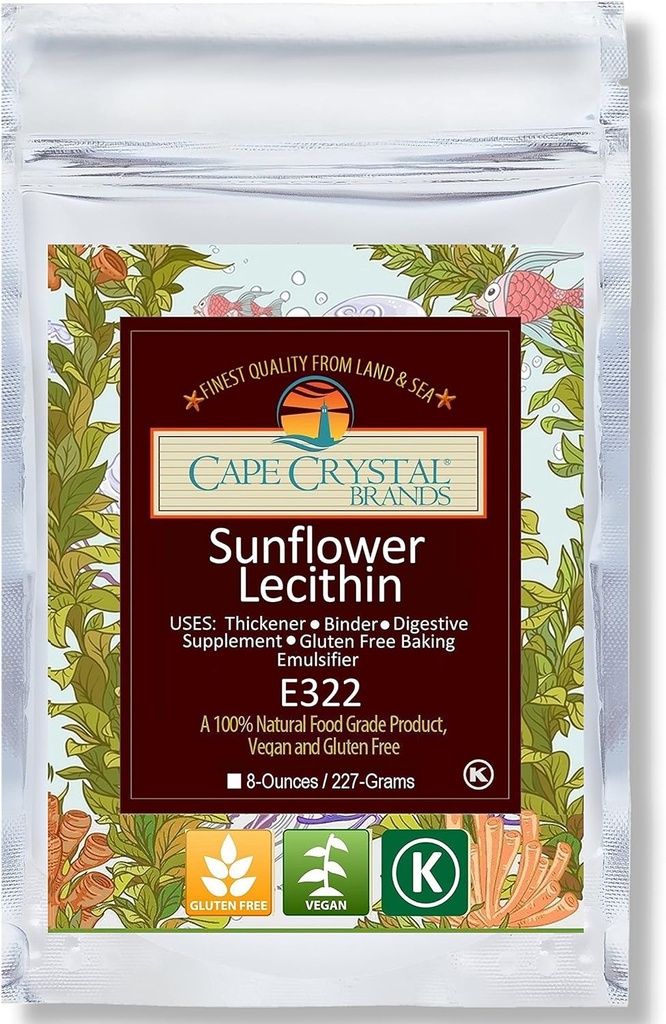 Cape Crystal Sunflower Lecithin Toz,% 100 Doğal ve Gluten-Free. Bu, Soy Lecithin Toz (8-oz) için Vegan, Non-GMO Alternatif.